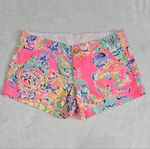 Women's Lilly Pulitzer Shorts The Kerrie Size 00 Coral Reef Island Seacret Print